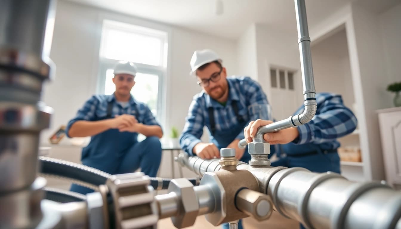 Performing whole house repiping services Tampa with professional plumbers in a modern home.