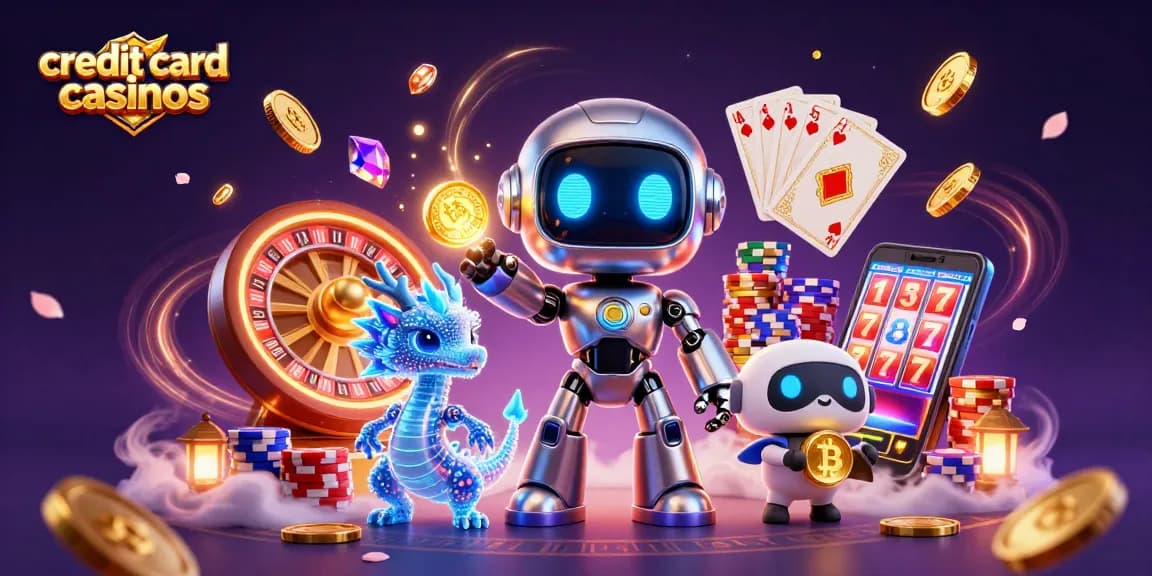 Experience the thrill of credit card casinos with this vibrant 3D illustration showcasing gaming excitement.