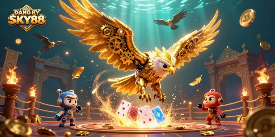 Engage with ĐĂNG KÝ SKY88 and dive into thrilling casino gameplay amidst a vibrant 3D scene.