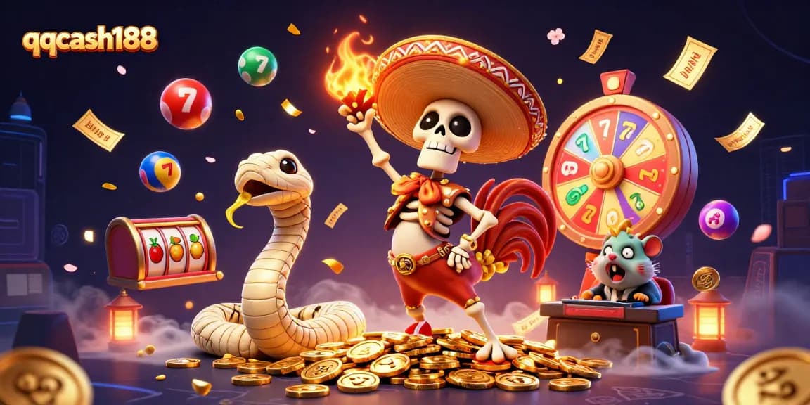 Experience the excitement of qqcash188 with vibrant gaming elements and characters in action.