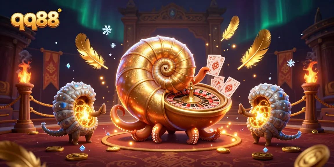 Experience thrilling gambling with qq88 through vibrant 3D casino illustration showcasing epic gameplay.