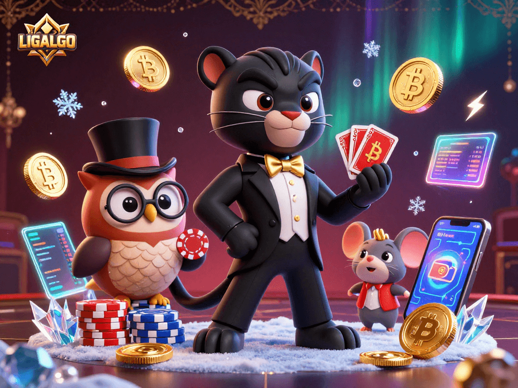 Experience LIGALGO's dynamic casino world with our stylish characters and vibrant gaming elements.
