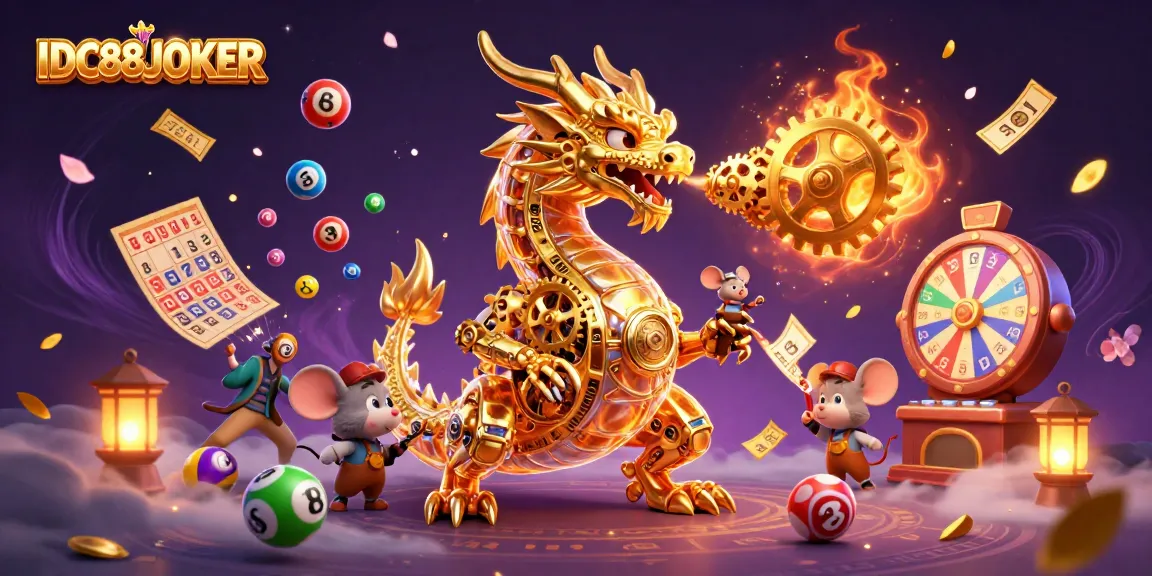 Win big with IDC88JOKER's immersive casino games, featuring vibrant lottery elements and golden treasures.