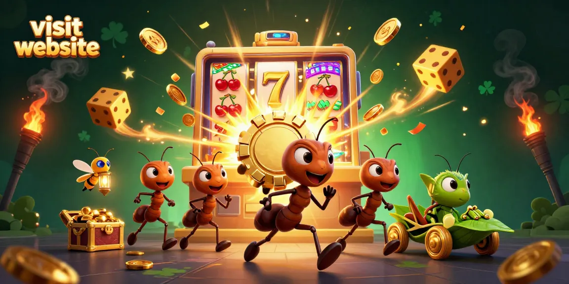 Visit website for exciting gambling action with a whimsical team of cartoon ants on a heist.