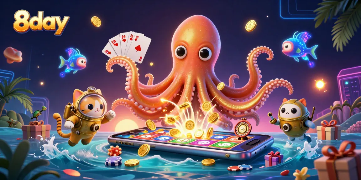 Join the excitement at 8day with a colossal kraken and treasure-filled casino adventure.