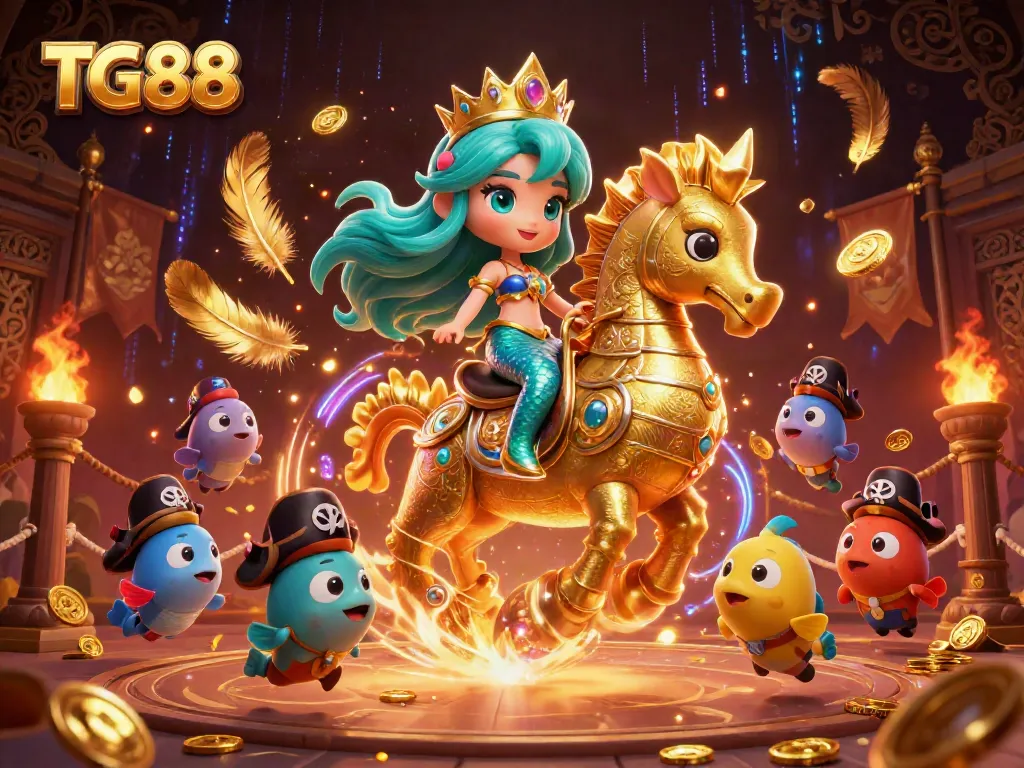 Experience thrilling adventures with TG88 in a vibrant underwater casino landscape.