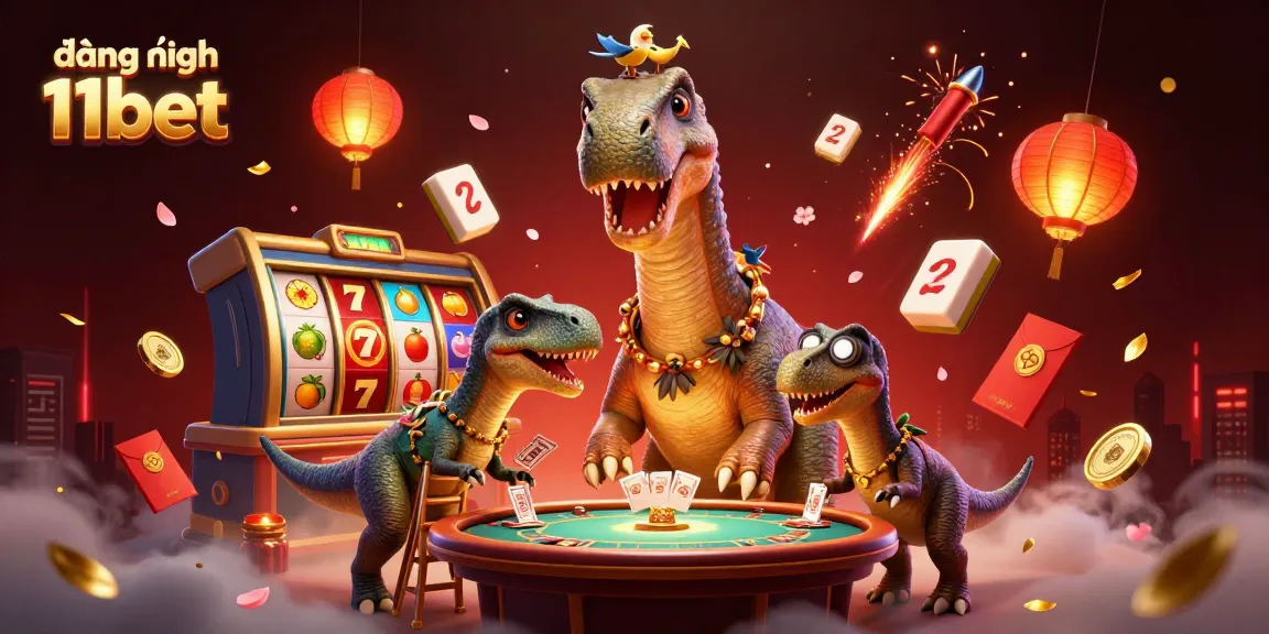 Join the excitement of đăng nhập 11bet in a vibrant casino scene with dynamic characters and rich gaming elements.