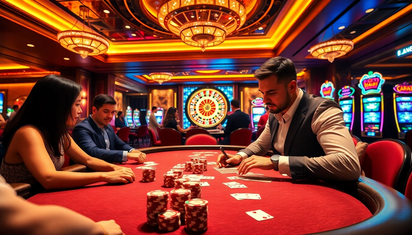 Experience the thrill of gambling at ps99seo.com with engaging poker action at an elegant casino table.
