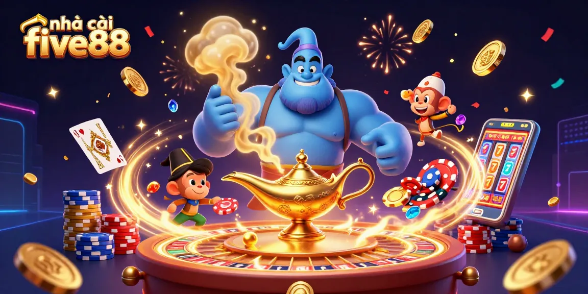 Engage your luck at nhà cái five88 with a vibrant 3D casino scene full of excitement.