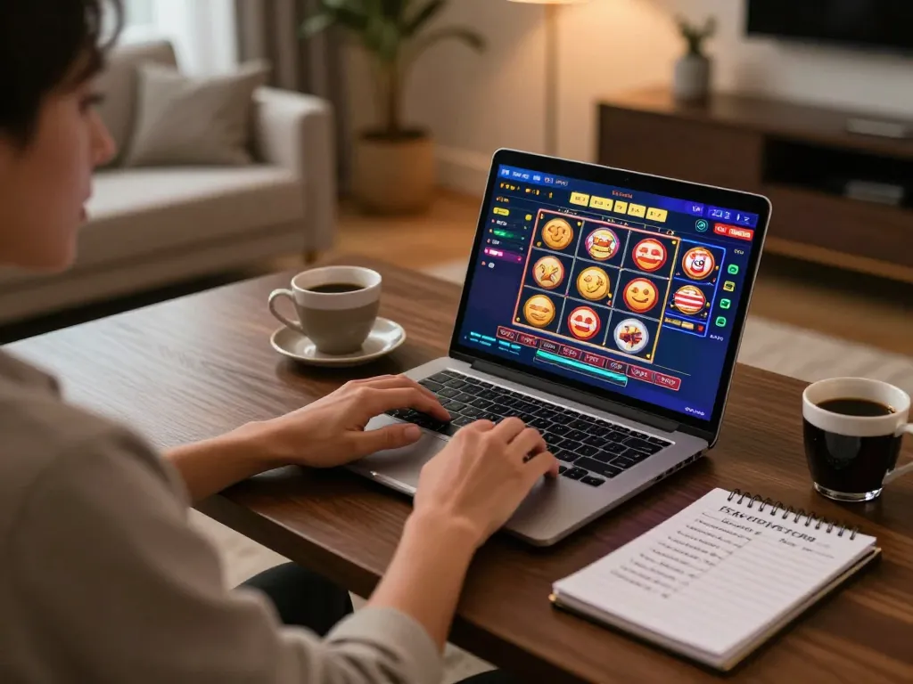 Player engaging in online gambling at 98win, experiencing immersive gaming with dynamic slot interface.