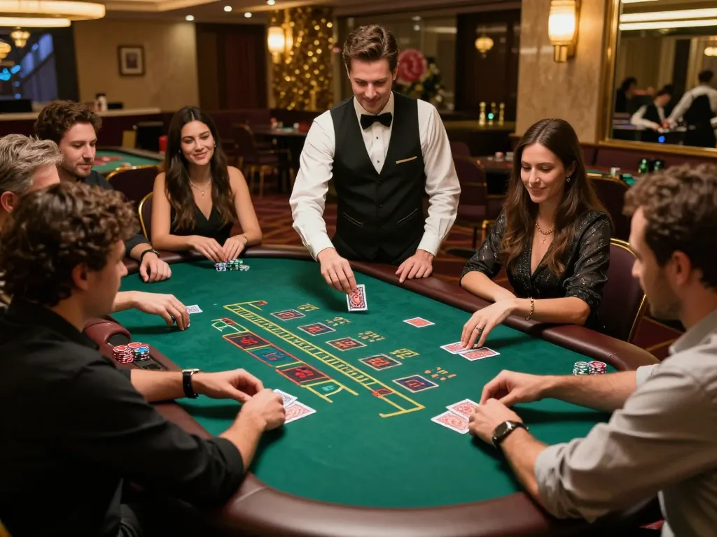 Players at SC88 table strategizing for winning hands in a vibrant casino atmosphere