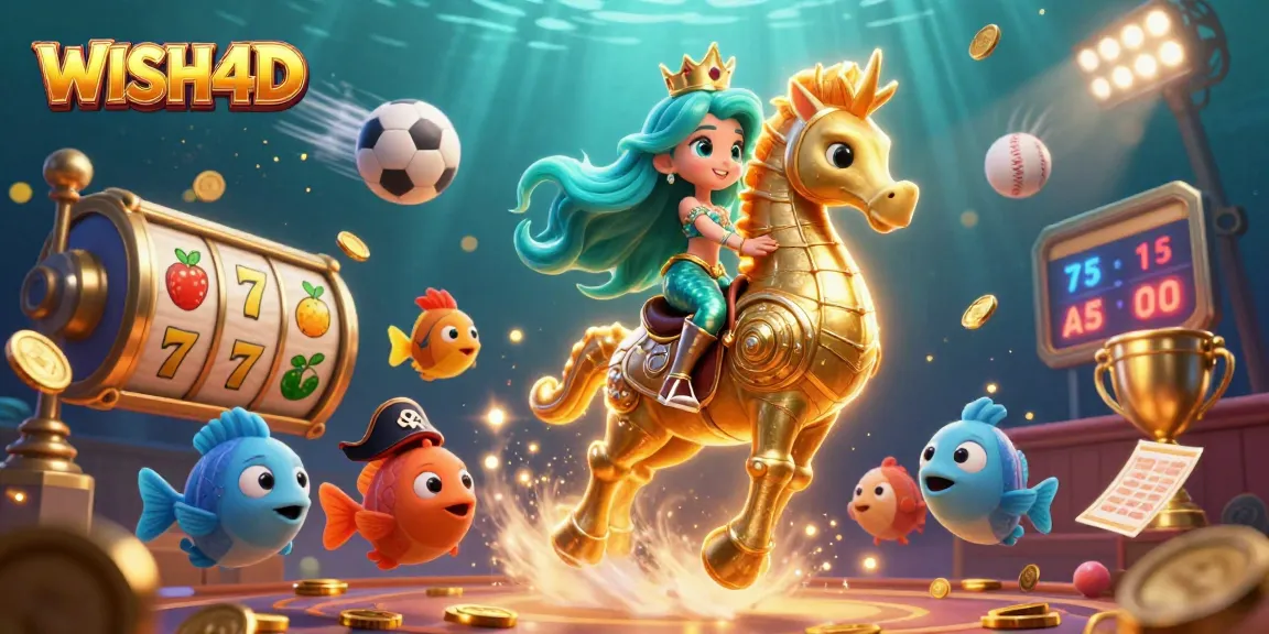 Experience the excitement of WISH4D with vibrant 3D casino elements and captivating characters.