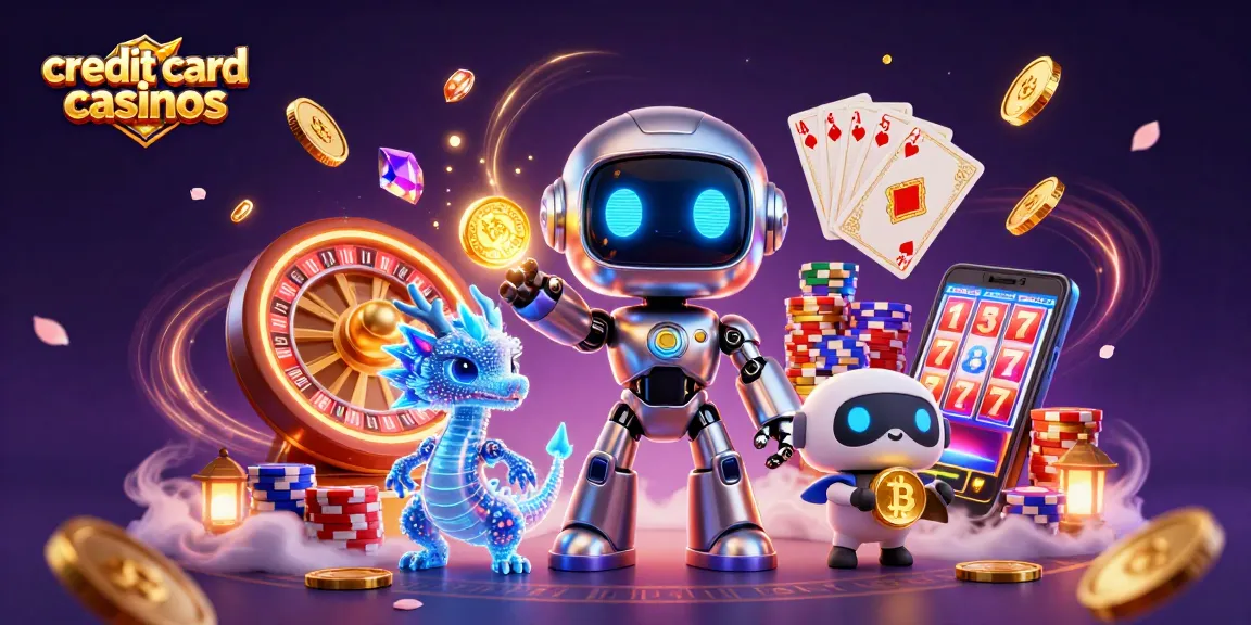 Experience the thrill of credit card casinos with this vibrant 3D illustration showcasing gaming excitement.