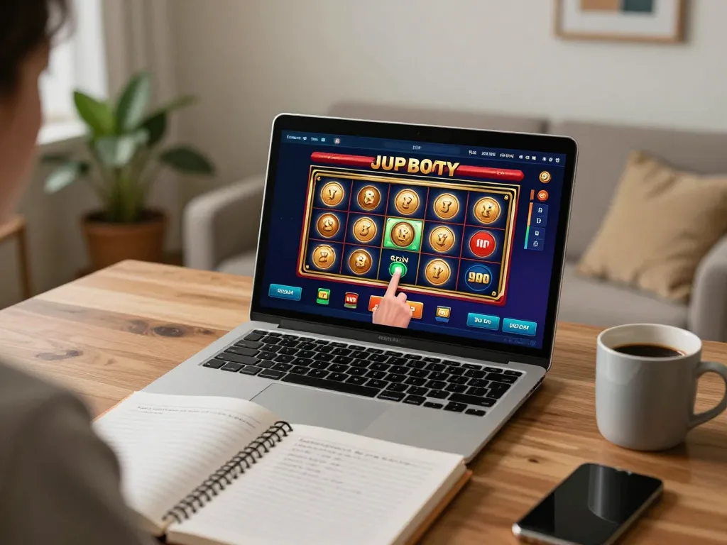 Engaging in online gaming at net88 with strategic betting notes and laptop screen