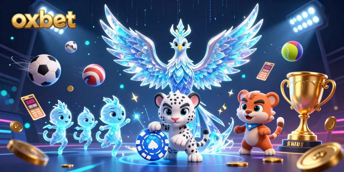Bet big on oxbet with this vibrant 3D casino illustration featuring competitive sports elements.