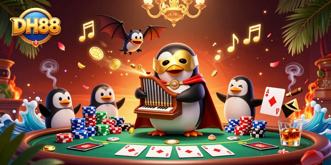 Play at DH88 with a vibrant scene showcasing dynamic casino elements, perfect for gamers.
