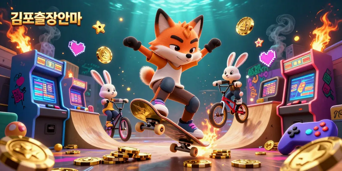 Experience 김포출장안마 with 3D fox and rabbit enjoying lively casino-themed tricks.