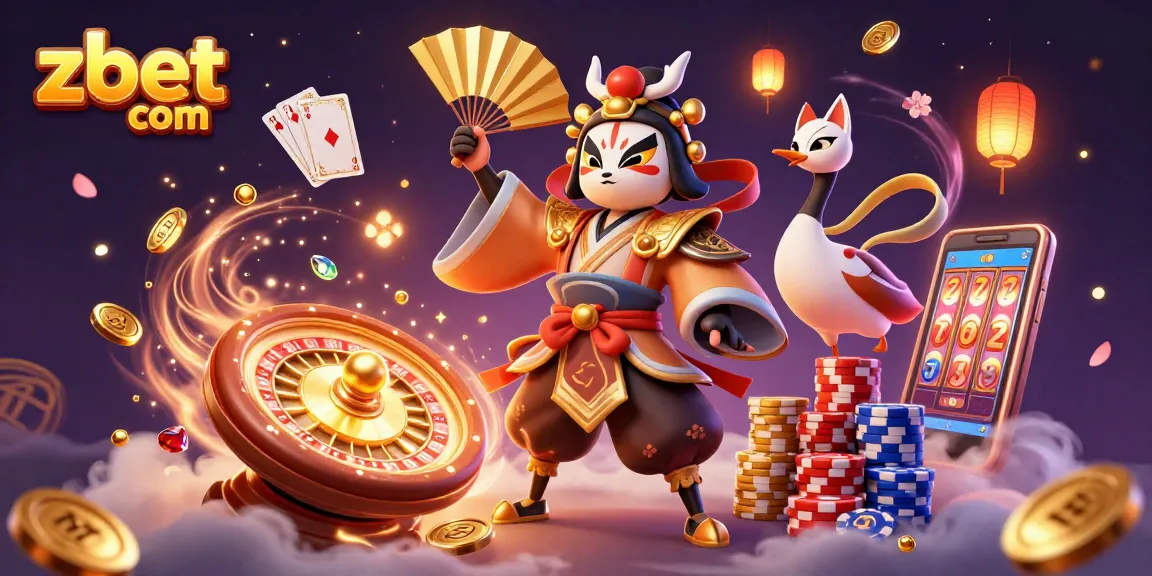 Experience thrilling gameplay with zbet com in this vibrant 3D casino illustration.