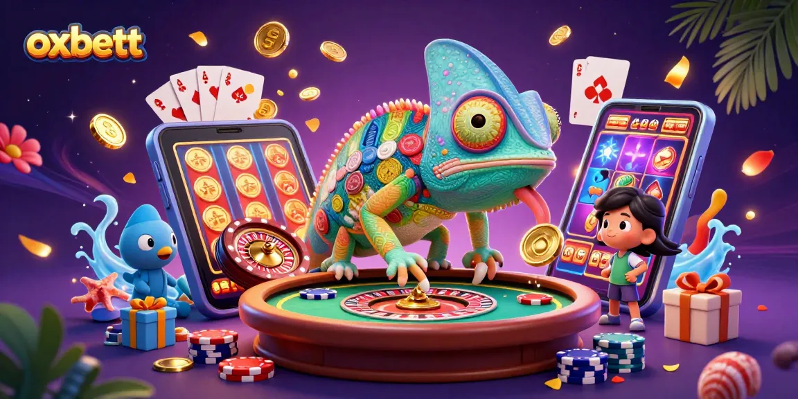 Experience thrilling gameplay with oxbett's vibrant casino-themed digital illustration.