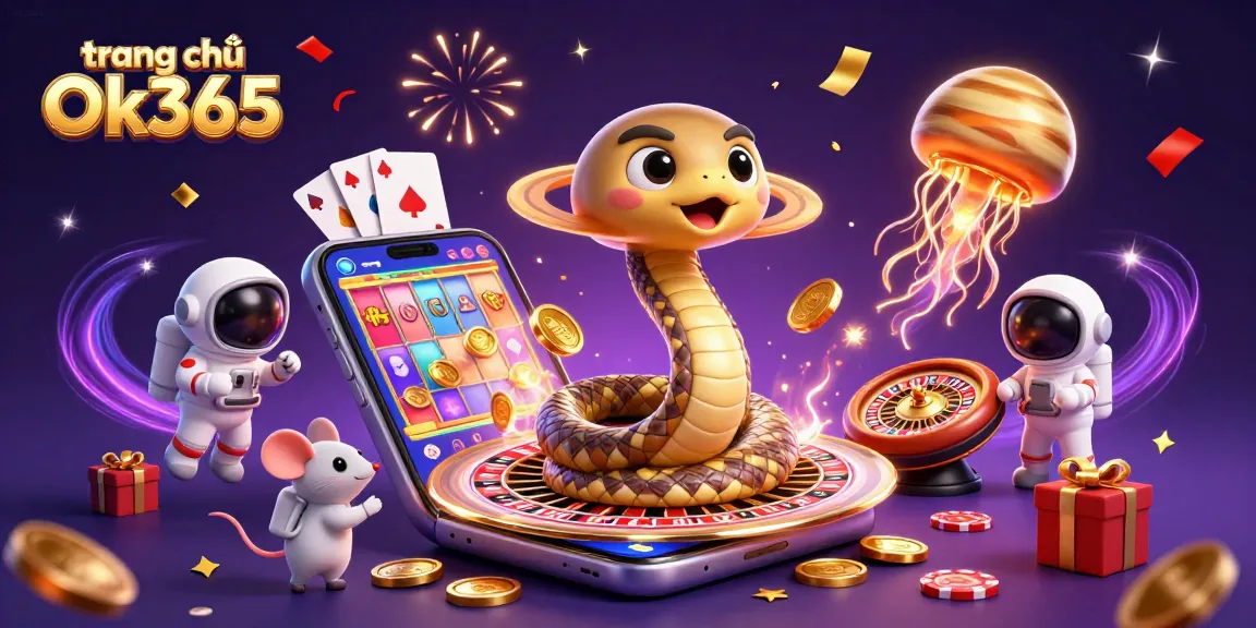Experience excitement on trang chủ Ok365 with cosmic elements and winning opportunities amidst a vibrant casino atmosphere.