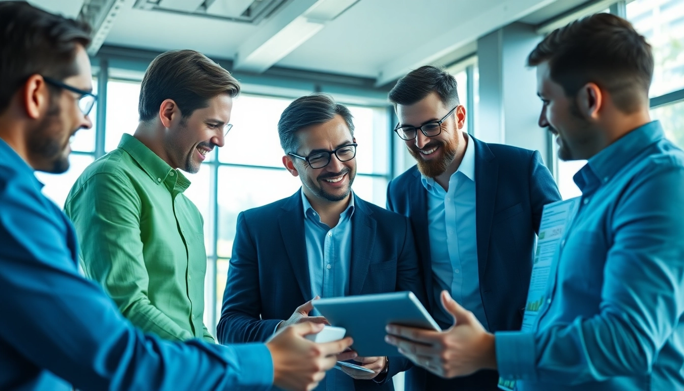 Engaging team strategizing a hubspot marketing email campaign with digital tools.