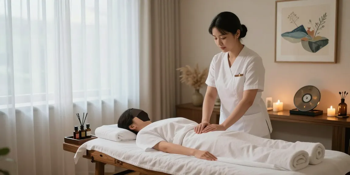 Relaxing massage therapy room for 강서구출장안마 with calming ambiance and professional setup.