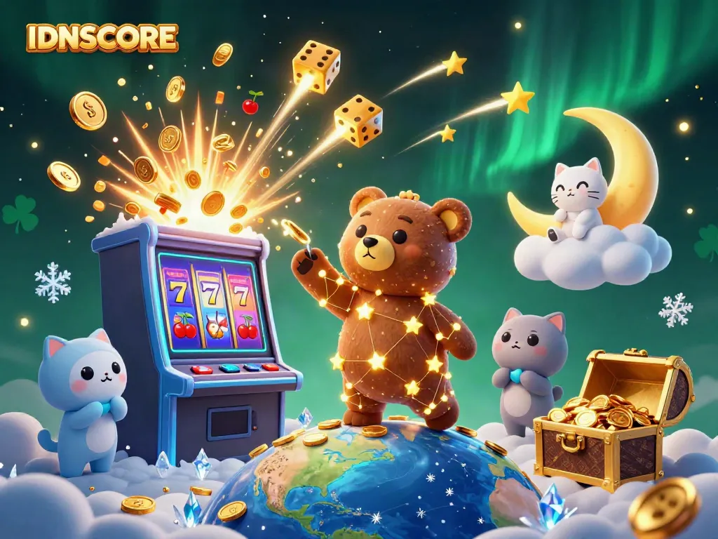 Experience IDNSCORE's exciting slots with constellation elements and jackpot-winning action.
