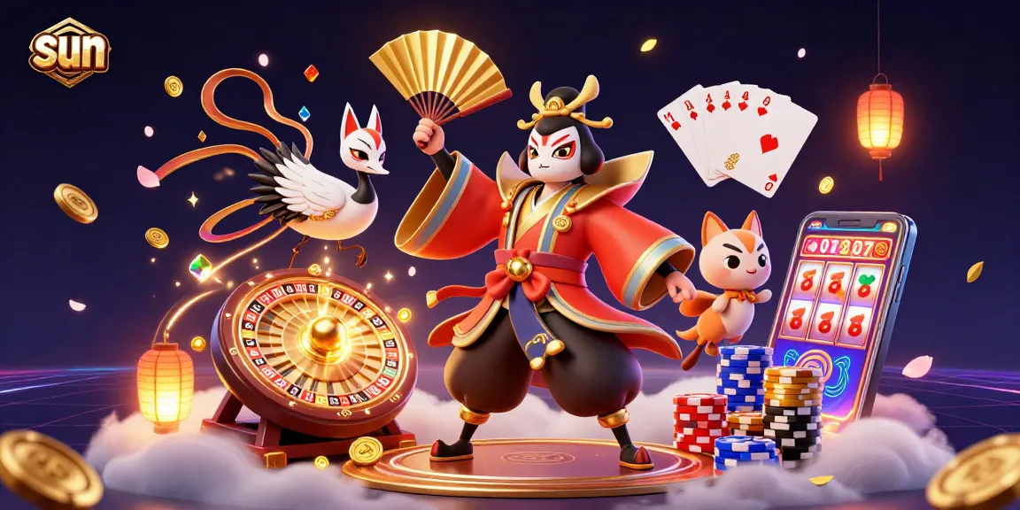 Experience thrilling wins under the sun with vibrant casino action in this dynamic 3D illustration.