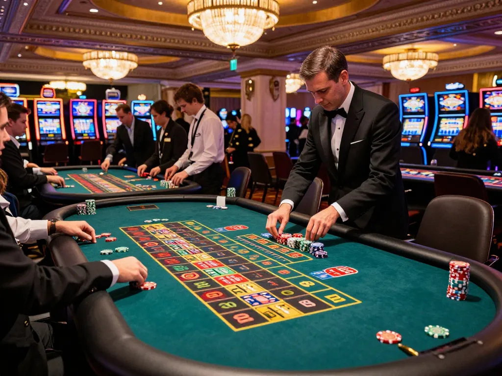 Pemain memasang taruhan di meja roulette di kasino mewah Paris