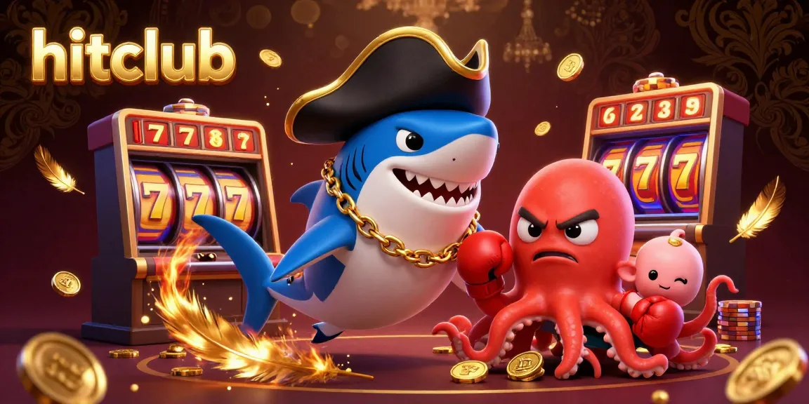 Hitclub creates excitement with cartoon characters in an engaging casino scene featuring gold coins.