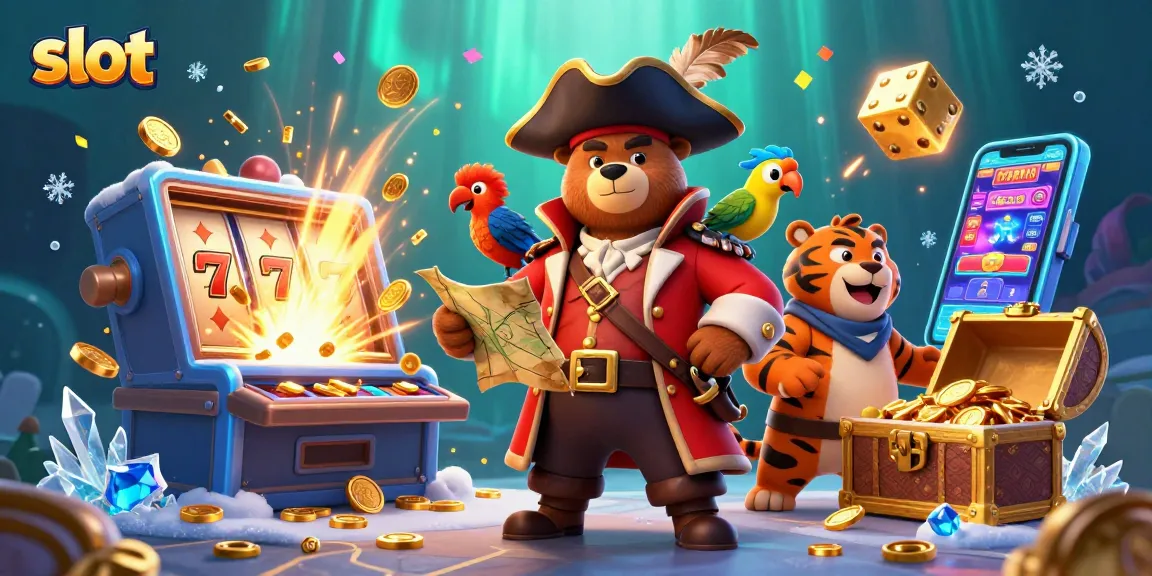 Spin the slot for a chance to win with pirate-themed 3D characters and dynamic casino elements.