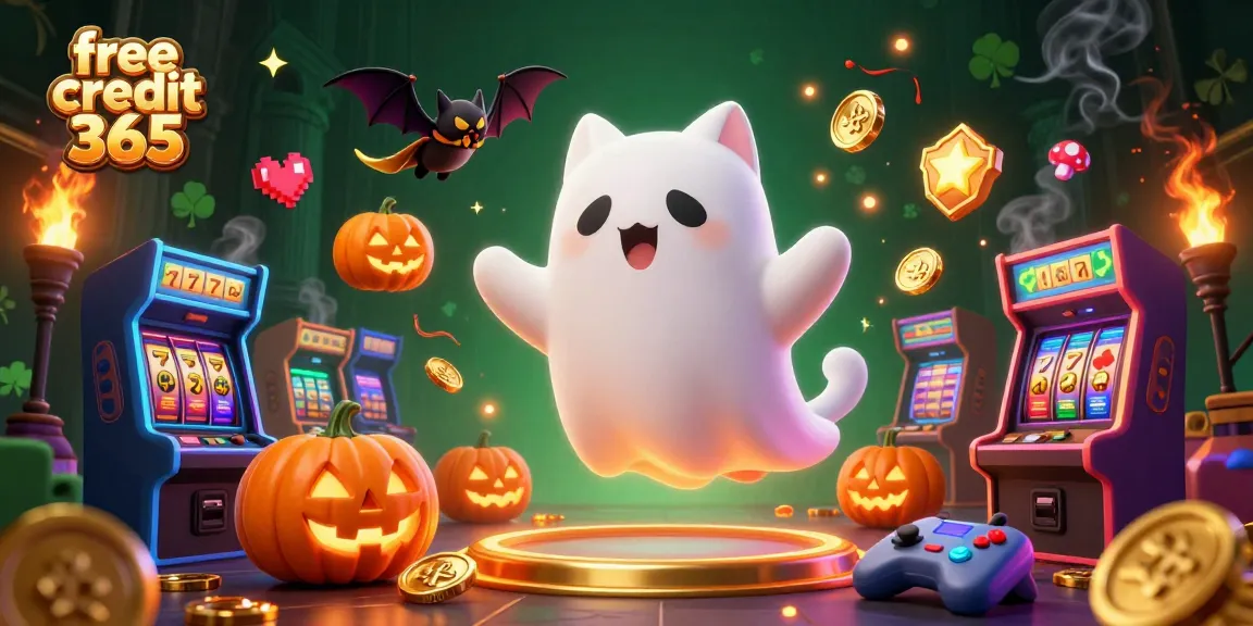 Win big with free credit 365 in a vibrant haunted casino adventure featuring luck and excitement.