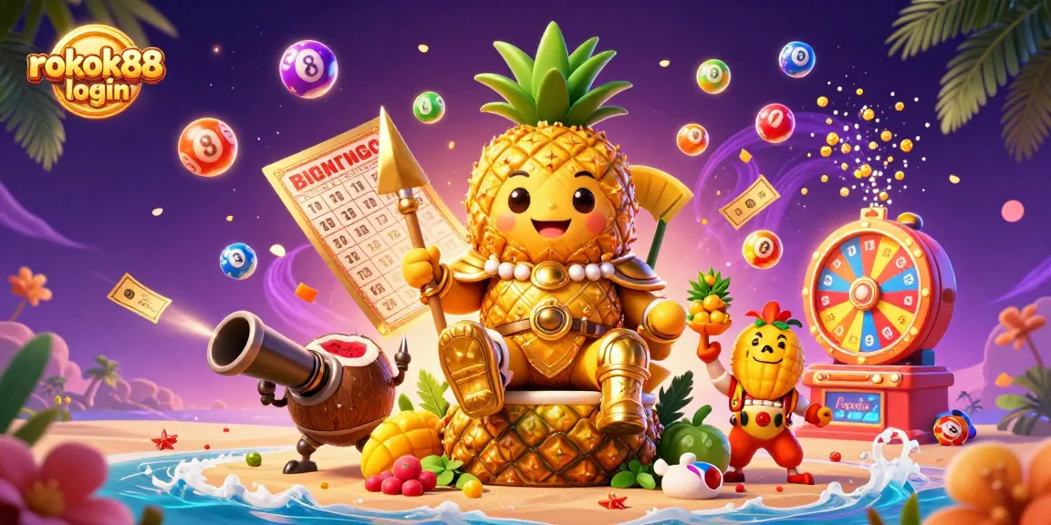 Experience the thrill of rokok88 login with vibrant elements of a tropical casino adventure!