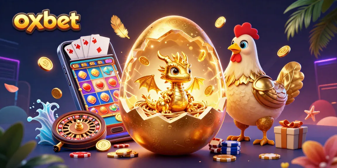 Engage in thrilling gameplay at oxbet with a dazzling golden dragon and vibrant casino elements.