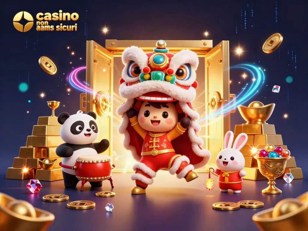 Cattura l'attenzione con una scena vibrante di gioco d'azzardo, mostrando un ambiente di casino non AAMS sicuri.