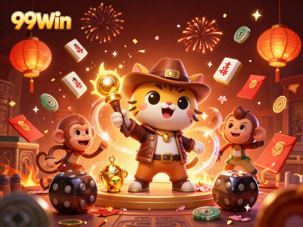 Engage with exciting 99Win casino adventures through a dynamic digital illustration showcasing thrilling gameplay.