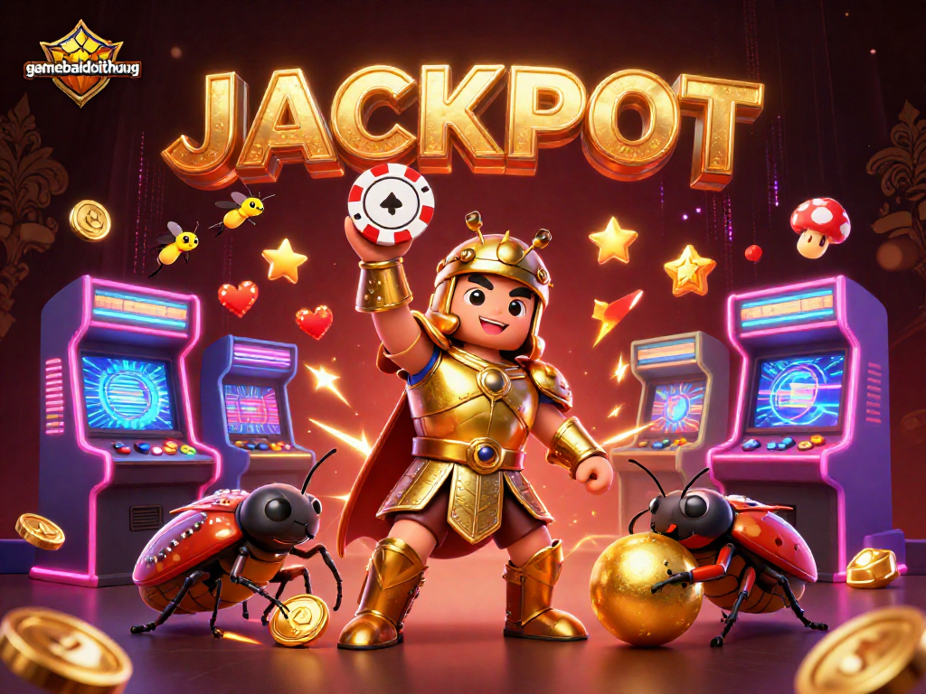 Experience thrilling gameplay with gamebaidoithuong in a vibrant 3D digital scene showcasing casino elements.