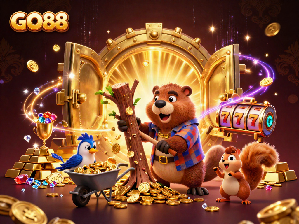 Experience exciting gameplay with GO88 featuring coin rains, treasure vaults, and dynamic casino elements.