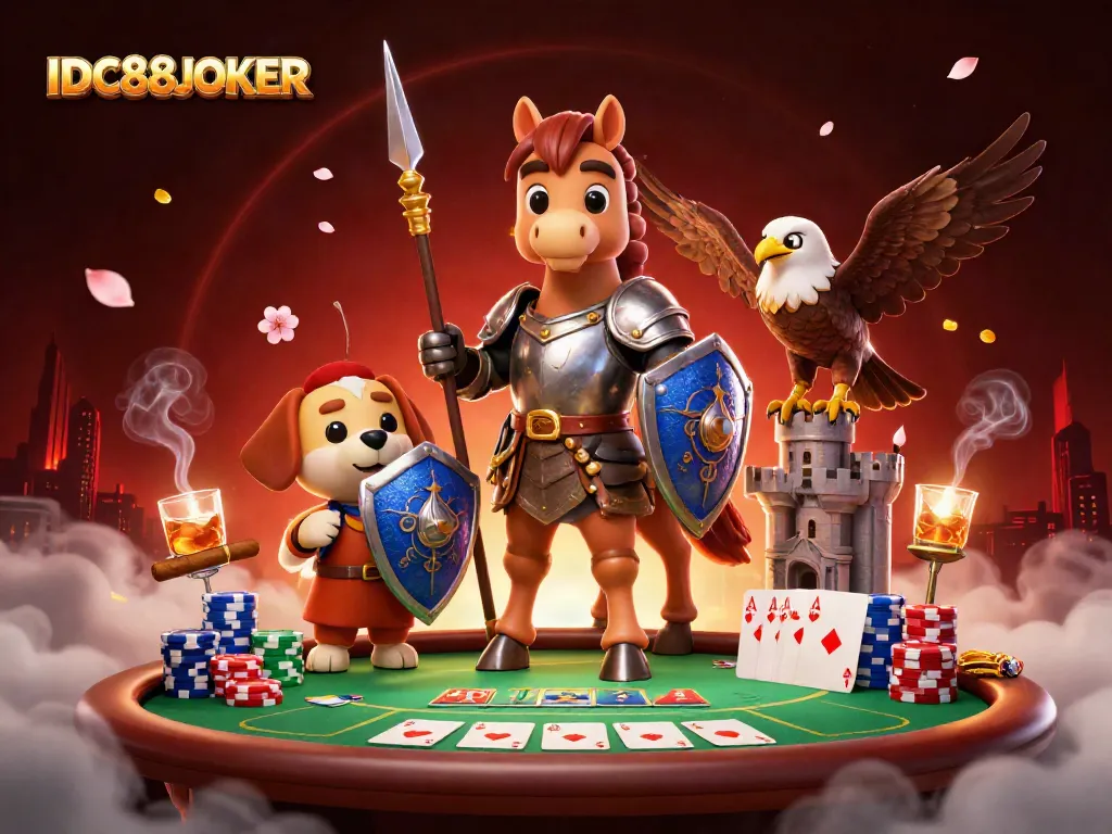 Experience immersive gaming with IDC88JOKER featuring knights and poker action.