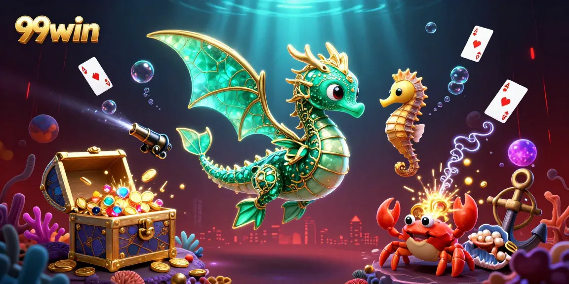 Experience thrilling gameplay with 99win featuring a vibrant underwater casino scene.