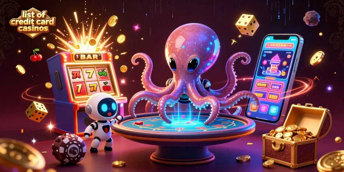 Engage with the ultimate list of credit card casinos featuring a dynamic alien octopus and exciting gaming elements.