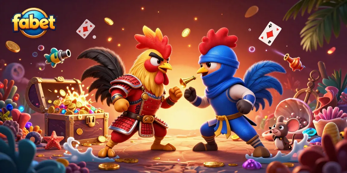 Engage in thrilling action with fabet's dynamic rooster showdown and casino treasures.