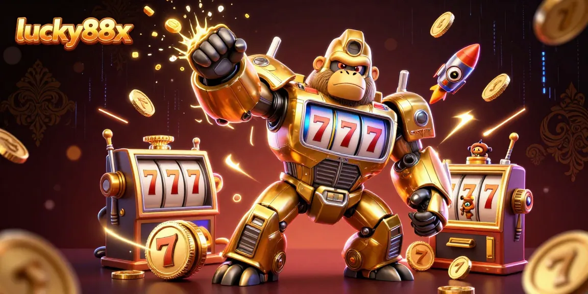 Experience thrilling wins with lucky88x's vibrant 3D casino scene showcasing dynamic slot elements.