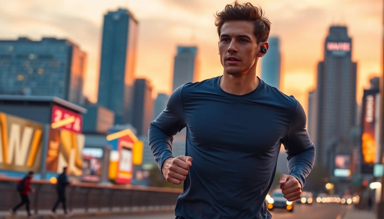 Experience the power of Shokz headphones enhancing urban athleticism.