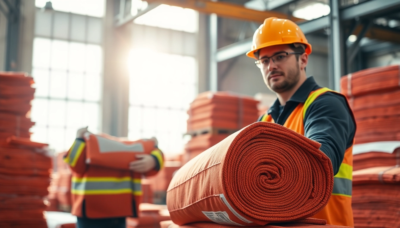 fire blanket manufacturer showcasing quality fire blankets in a professional setting