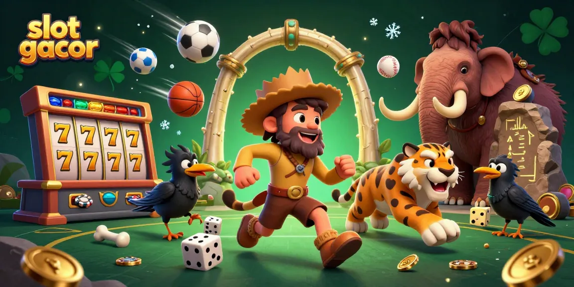 Engage with slot gacor at our casino featuring exciting dynamic gameplay, vibrant elements, and colorful illustrations.