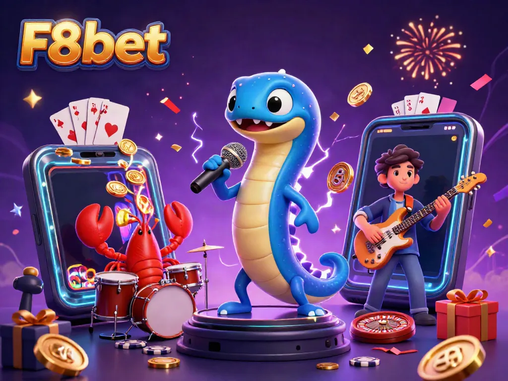 Experience energetic gaming with F8bet in this vibrant underwater casino scene.