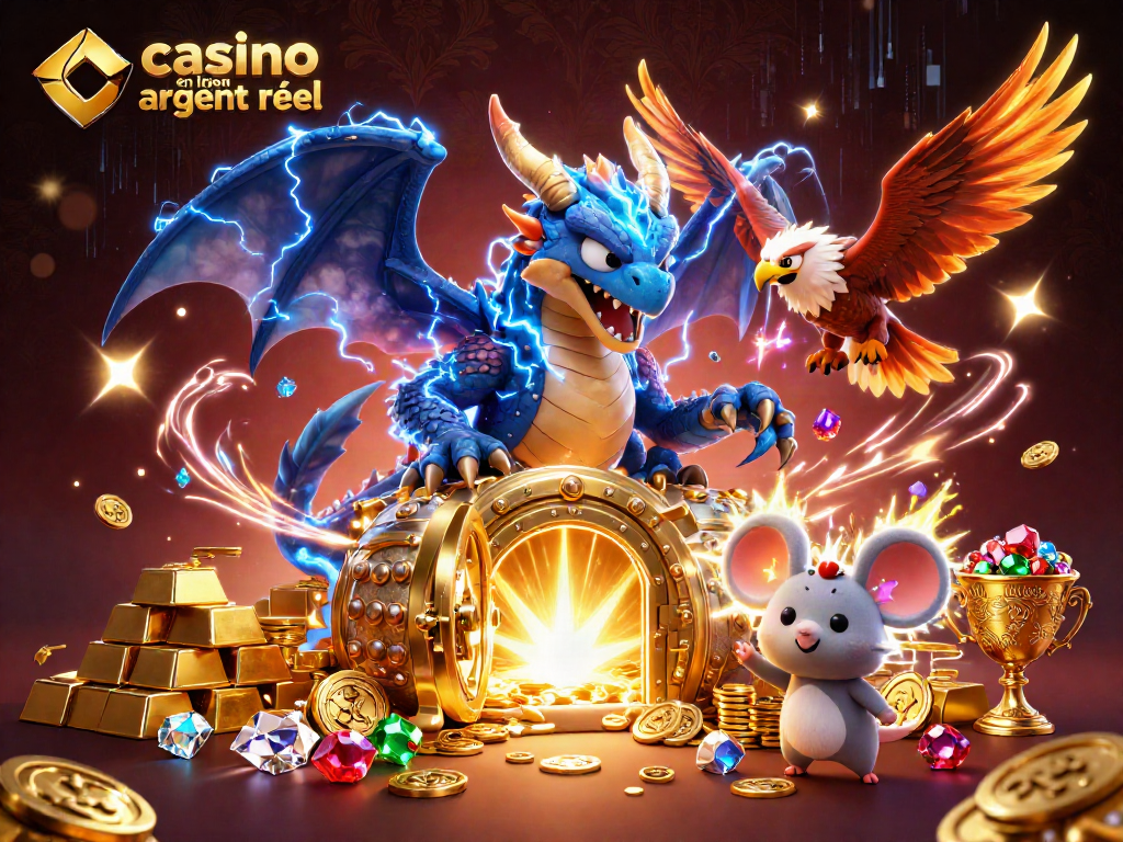 Jouez dans le casino en ligne argent réel avec des dragons et des trésors scintillants.