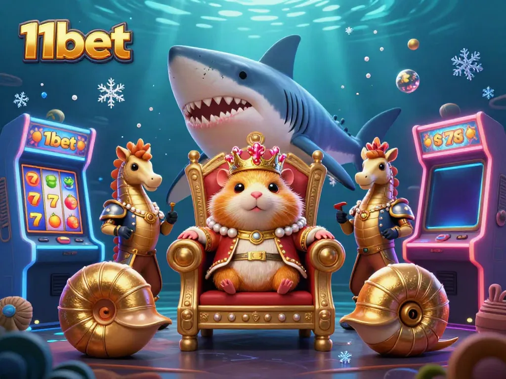 Engage with the thrilling world of 11bet, where a golden hamster king presides over vibrant slot machines.