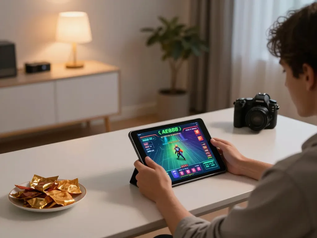Engaging in live betting on https://ae888a.ru.com/ with a tablet in a cozy home environment.